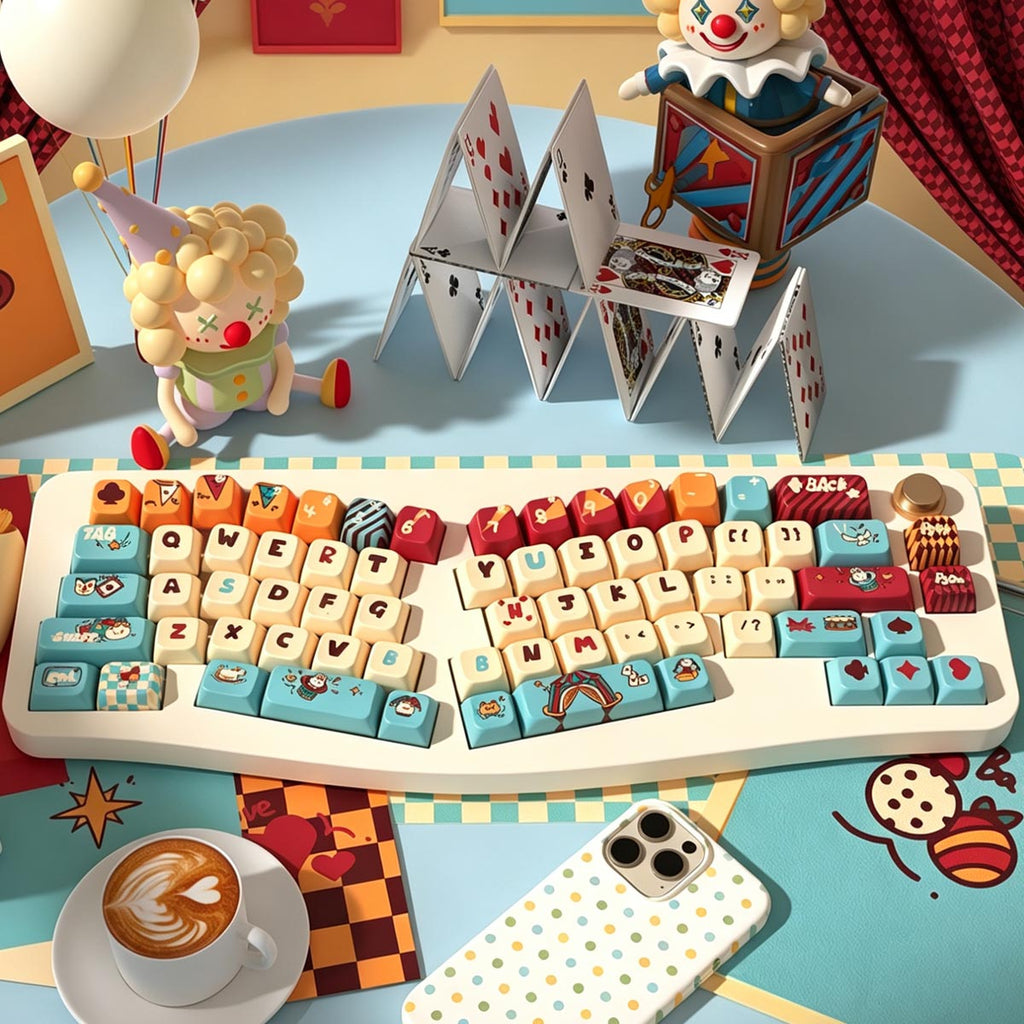 WASDWORKS Bloom — "Cat Carnival" MDA PBT Dye-Sub Keycap Set