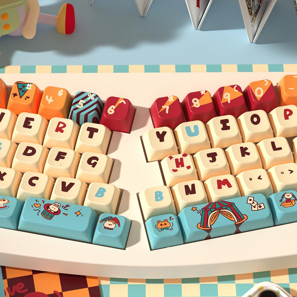 WASDWORKS Bloom — "Cat Carnival" MDA PBT Dye-Sub Keycap Set
