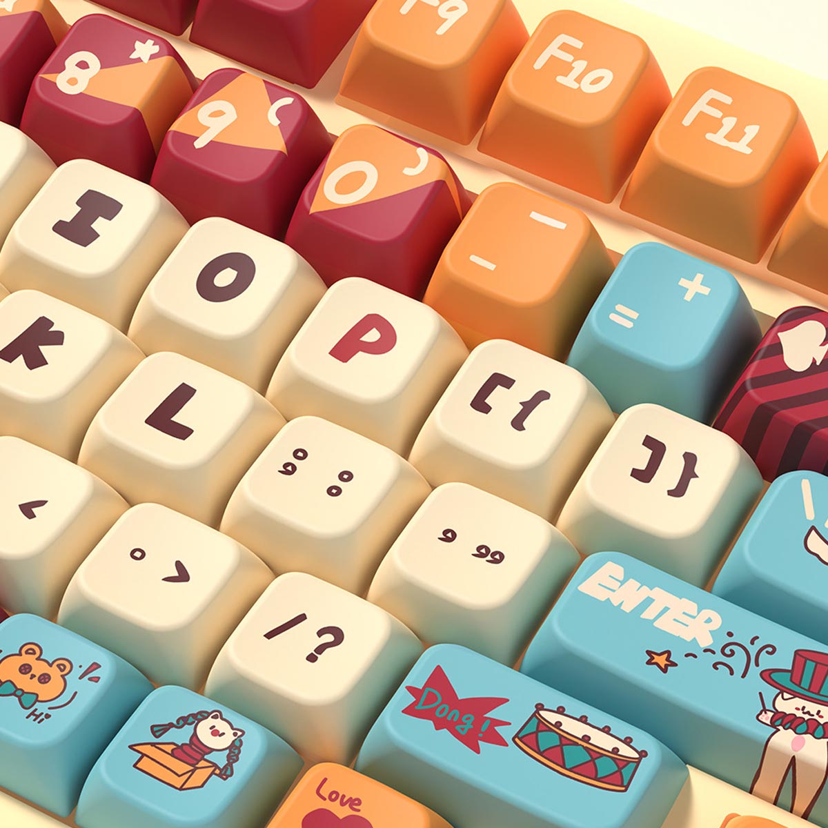 WASDWORKS Bloom — "Cat Carnival" MDA PBT Dye-Sub Keycap Set
