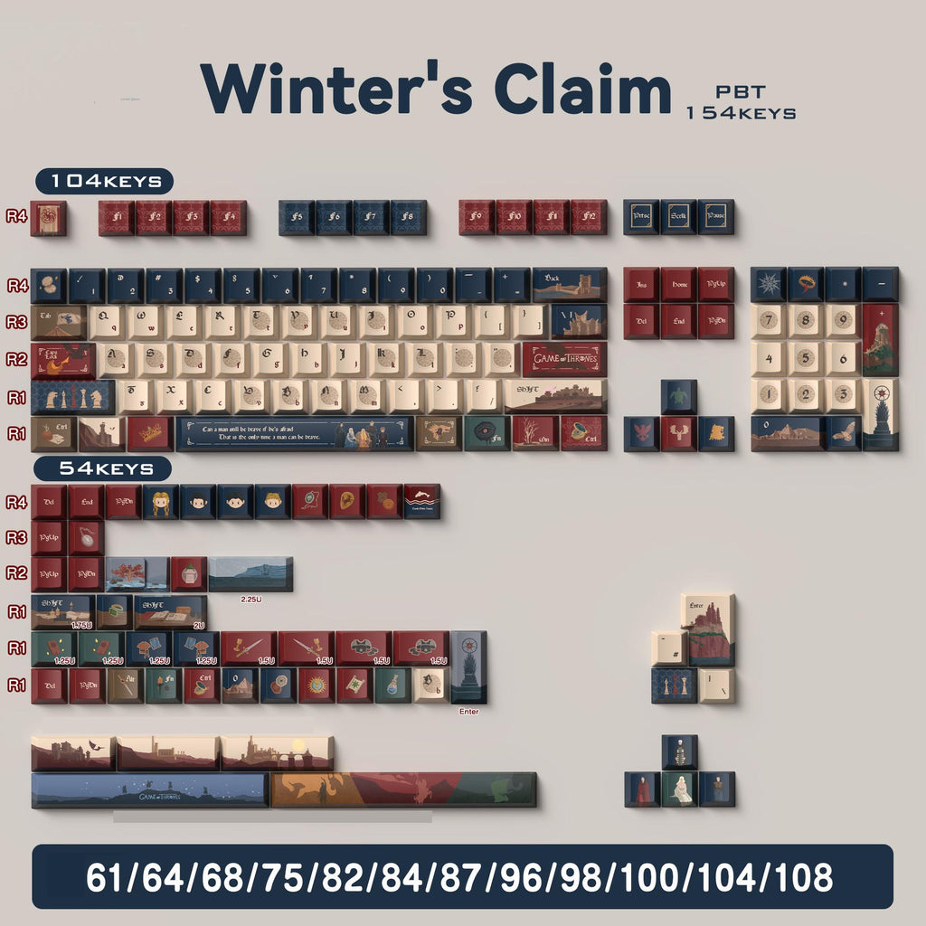 WASDWORKS Void — "Winter's Claim" OEM PBT Dye-Sub Keycap Set