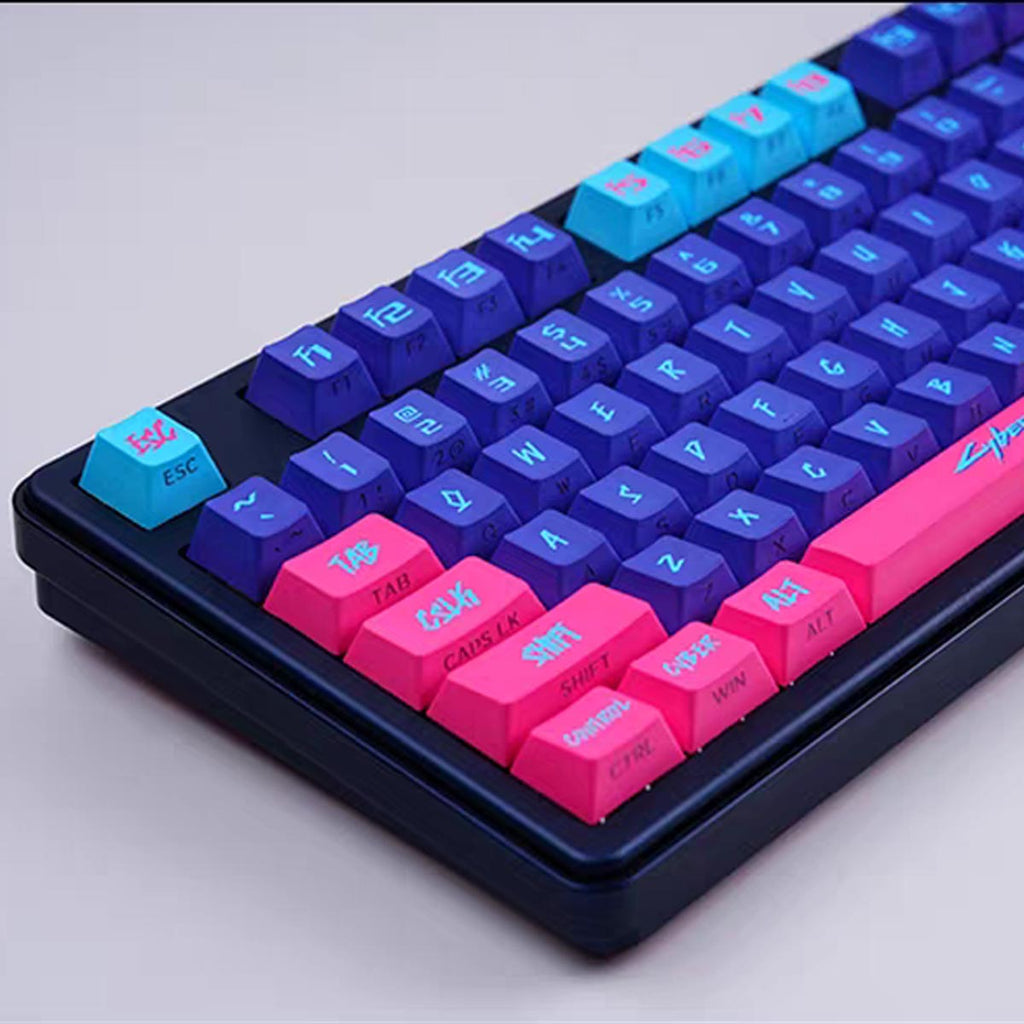 "Neon Rift" OEM PBT Shine-Through Keycap Set (129 Keys)