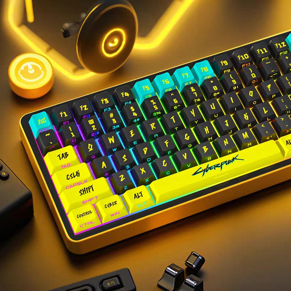 "Neon Rift" OEM PBT Shine-Through Keycap Set (129 Keys)