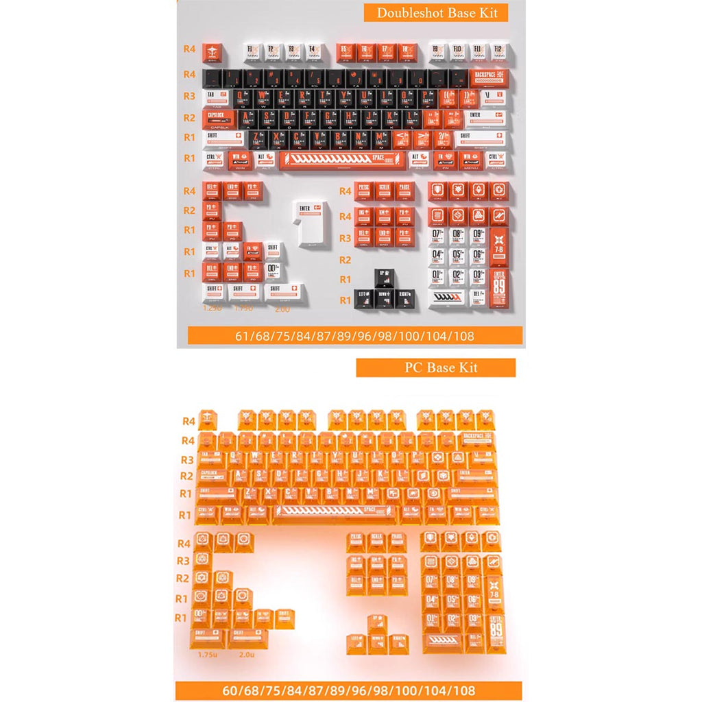 "Afterburn" OEM PBT & PC Shine-Through Keycap Set