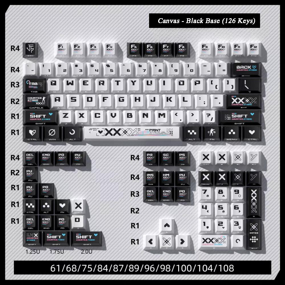 "Hard Light" OEM PBT Shine-Through Keycap Set (126 Keys)