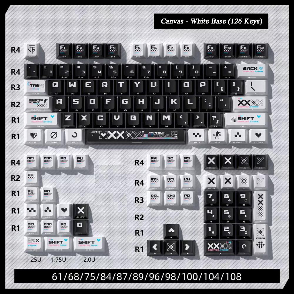 "Hard Light" OEM PBT Shine-Through Keycap Set (126 Keys)