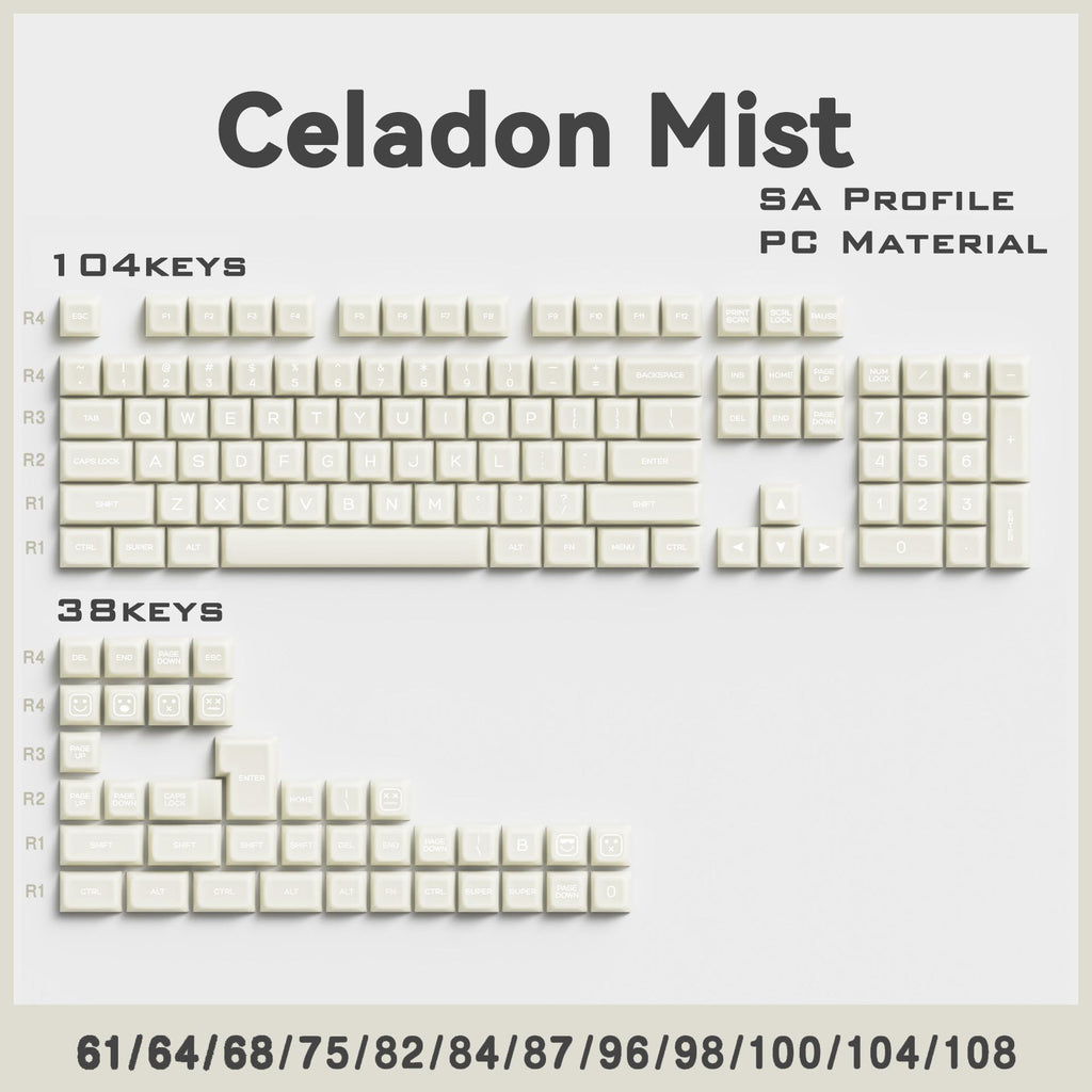 WASDWORKS Bloom — "JadeGlow" SA Profile PC Translucent Keycap Set (142 Keys)