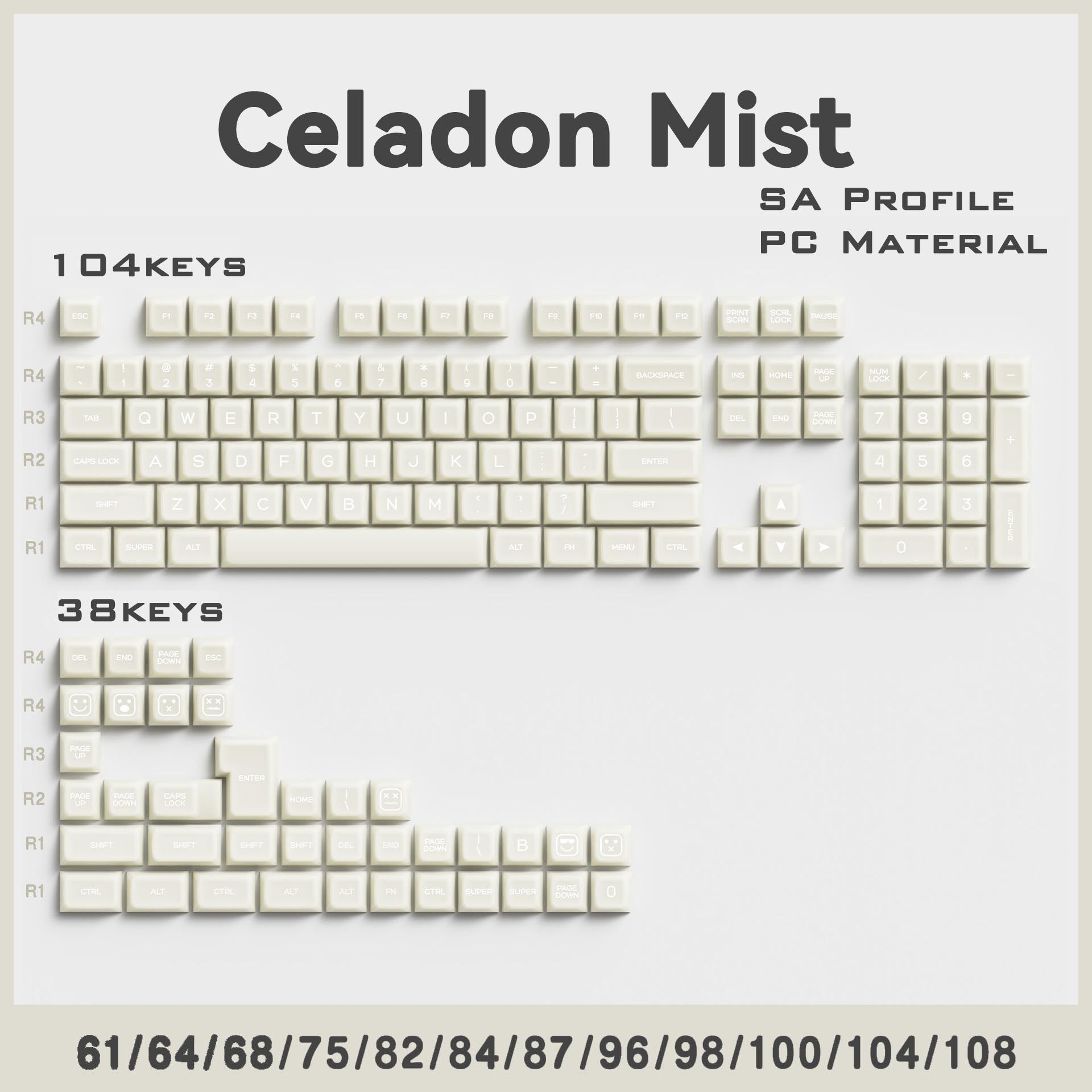 WASDWORKS Bloom — "JadeGlow" SA Profile PC Translucent Keycap Set (142 Keys)