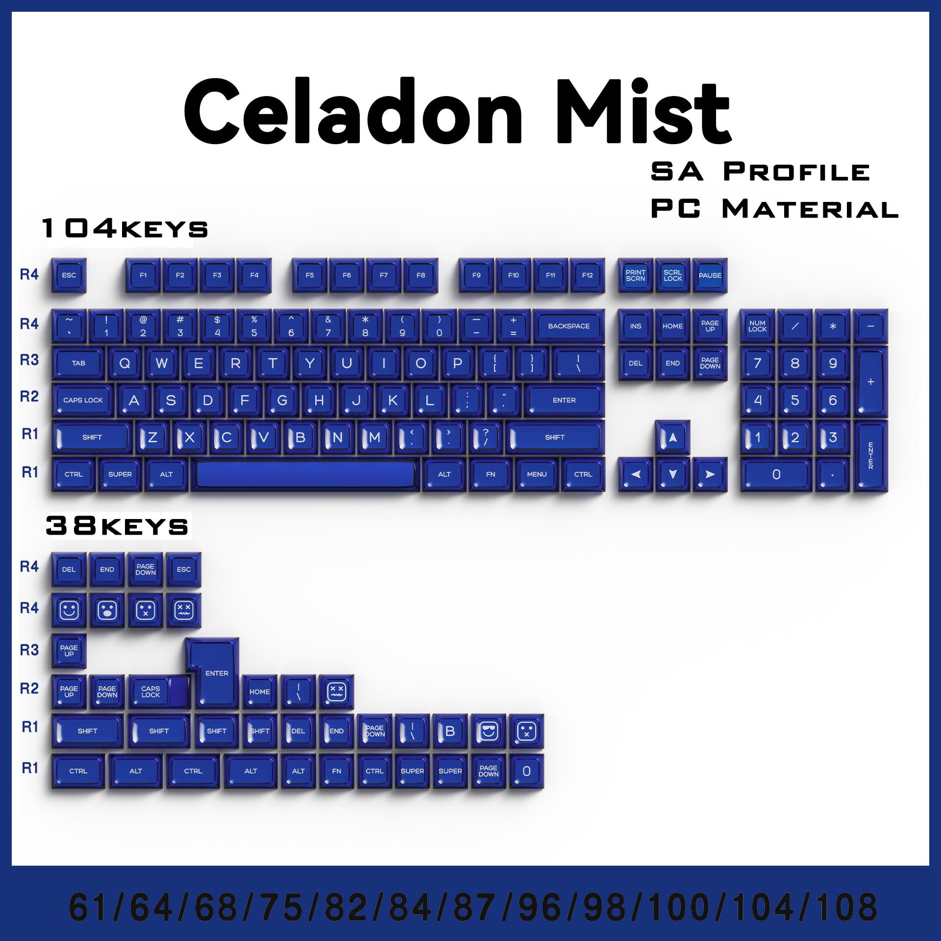 WASDWORKS Bloom — "JadeGlow" SA Profile PC Translucent Keycap Set (142 Keys)